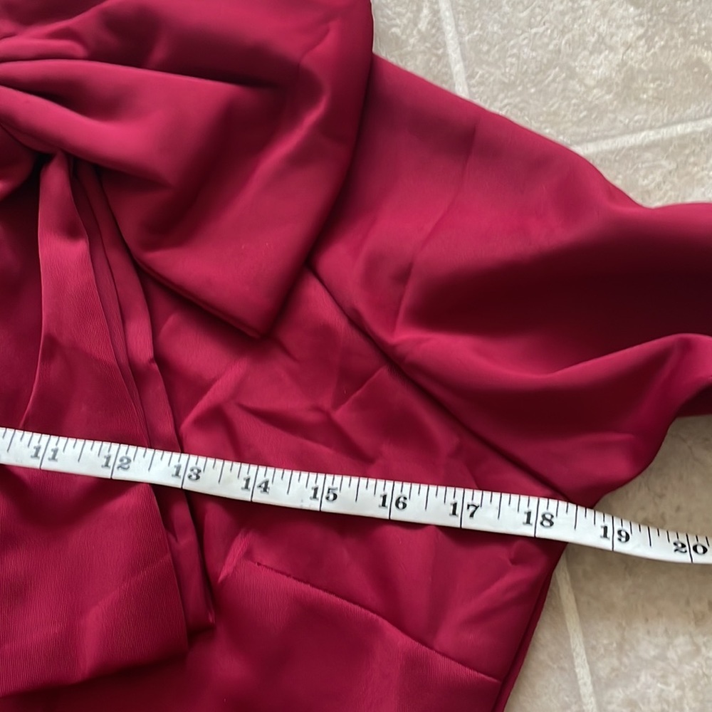 - Womens Tie Neck Bodycon Dress Red - Picture 7 of 11